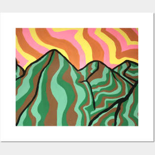 Groovy Mountains Painting Posters and Art